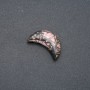 Rhodonite Stone Crescent 12x30x8mm (+-) No Hole