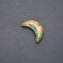 Unakite Heliotrope Stone Crescent 12x30x8mm (+-) No Hole