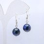 Lapis Lazuli Earrings, Smooth Round Bead, 10mm Diameter, 3.5cm Length