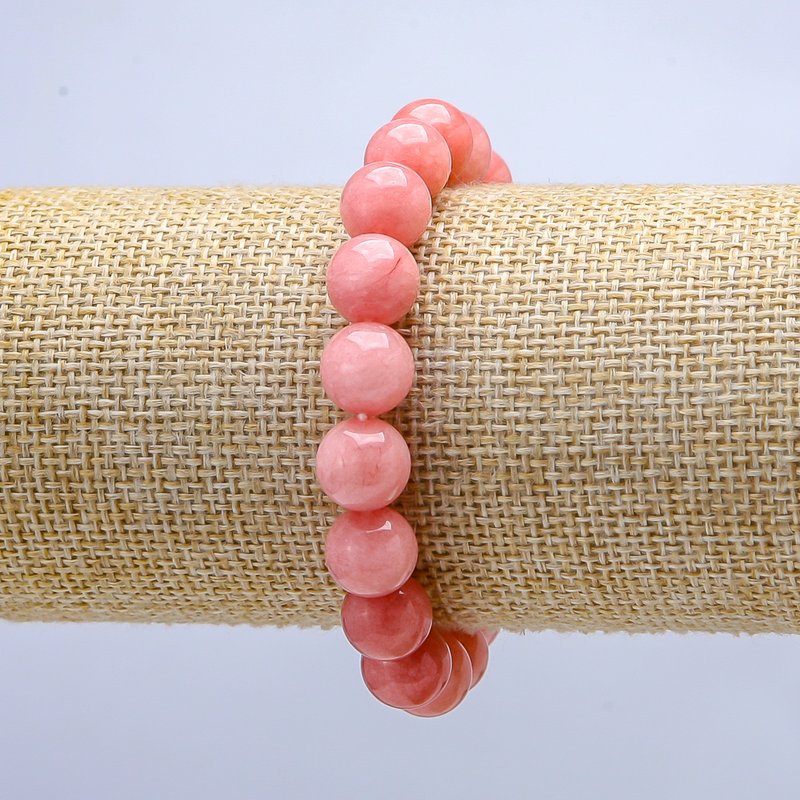 Tourmaline Stone (Artificial) Bracelet on Elastic, Smooth Bead, Diameter 10mm, Length 18cm