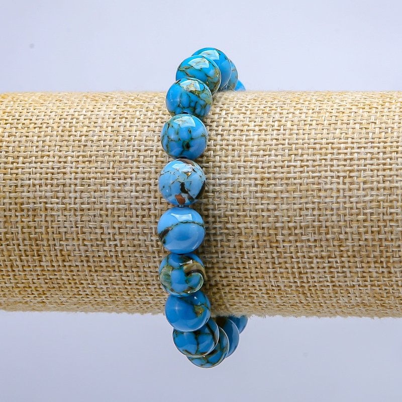 Imperial Jasper Bracelet on Elastic, Smooth Bead, Diameter 10mm+/-, Length 18cm+
