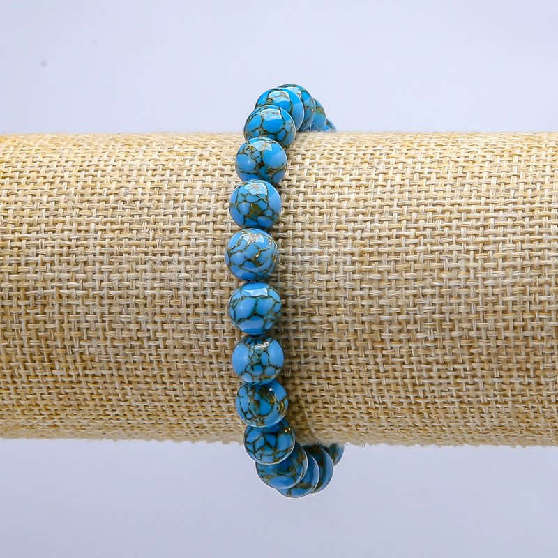 Imperial Jasper Bracelet on Elastic, Smooth Bead, Diameter 8mm+/-, Length 18cm+