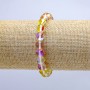 Opal Glass Bracelet Yellow-Red Chameleon on Elastic, Smooth Bead, Diameter 8mm, Length 18cm