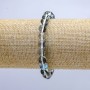 Bracelet Opal Glass Blue Chrome Opal on Stretch Cord, Smooth Bead Ø8mm, Length 18cm