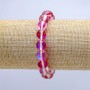Opal Glass Bracelet Raspberry Chameleon on Elastic, Smooth Bead, Diameter 10mm, Length 18cm
