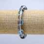 Blue Chameleon Opal Glass Bracelet on Elastic, Smooth Round Bead, 10mm Diameter, 18cm Length