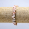 Pink Opal Stone Bracelet on Elastic, Chip Beads, 10mm Diameter, 18cm Length
