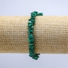 Malachite Stone Bracelet on Elastic, Chip Beads, Diameter 7mm, Length 18cm