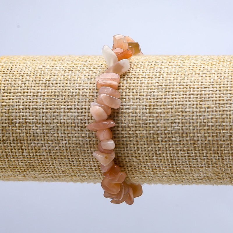 Pink Selenite Stone Bracelet on Elastic, Chip Beads, Diameter 10mm, Length 18cm