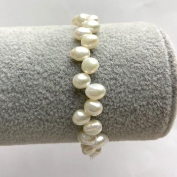 Baroque Pearl Bracelet "Butterfly" on Elastic, Diameter 6-7mm (+/-), Length 18cm