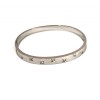 Xuping Rhodium Bracelet with White Rhinestones, Thickness 6mm +/-, Diameter 64x53cm +