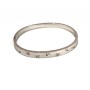 Xuping Rhodium Bracelet with White Rhinestones, Thickness 6mm +/-, Diameter 64x53cm +