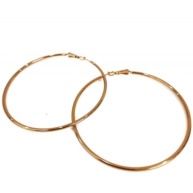 Xuping Hoop Earrings, 18K Gold Plating, Thickness 2mm +/-, Diameter 70mm +