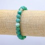 Elastic Bracelet, Matte Green Agate, 8mm Diameter, 18cm+ Length