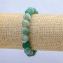 Elastic Bracelet, Matte Green Agate, 10mm Diameter, 18cm+ Length