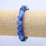 Blue Matte Agate Bracelet on Elastic, diameter 10mm, length 18cm+