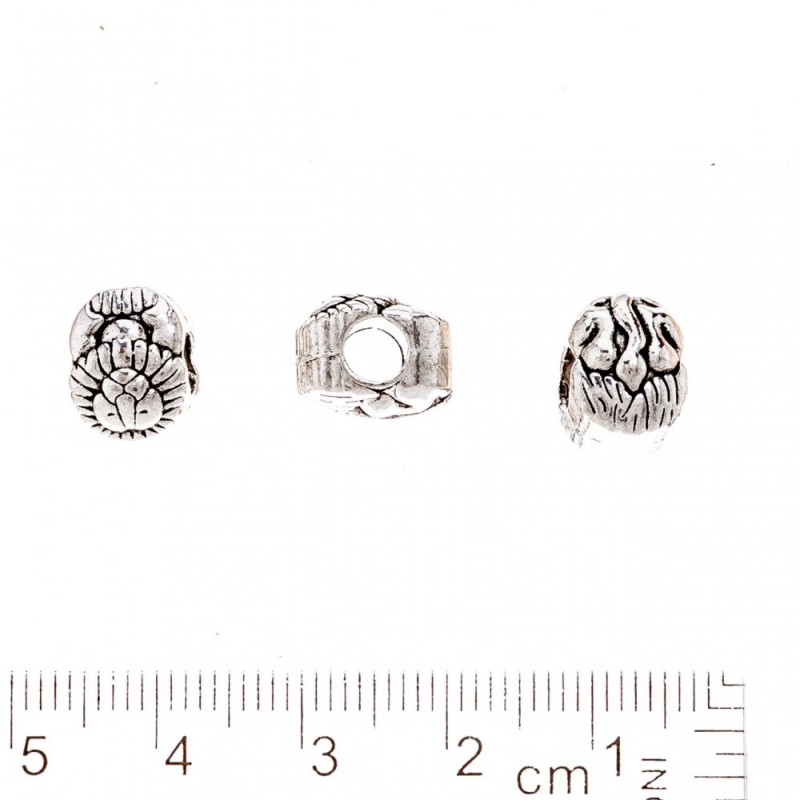 Pandora-Style "Lion" Bead 8x11mm, 3.5mm Hole, 20g Pack ±8pcs
