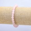 Rose Quartz Round Bead Bracelet on Elastic, diameter 6mm+-, length 18cm+