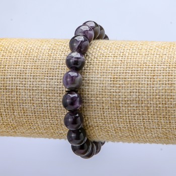 Amethyst Natural Stone Bracelet on Elastic, diameter 10mm+-, length 18cm+