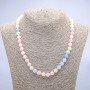 Morganite Natural Stone Necklace, diameter 8mm, length 45cm+
