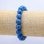 Imperial Jasper Blue (Pressed) Round Bead Bracelet on Elastic, diameter 10mm+-, length 18cm+
