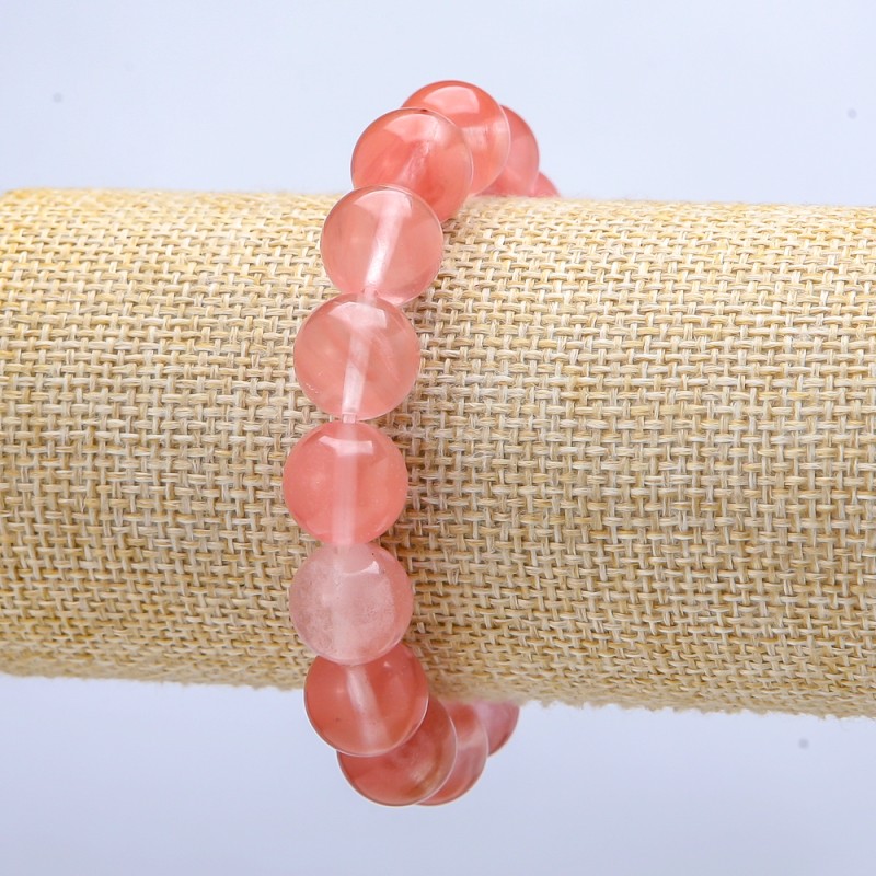 Synthetic Chalcedony Round Bead Bracelet on Elastic, diameter 12(+-)mm, length 18cm+
