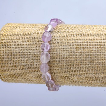 Amethyst Tumbled Natural Stone Bracelet on Elastic, diameter 7x6mm+-, length 18cm+