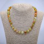 Brazilian Agate Necklace, smooth round beads, 10mm diameter, 45cm+ length