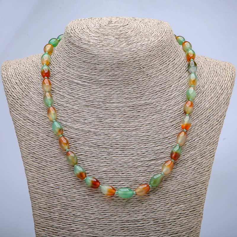 Brazilian Agate Barrel Bead Necklace, Diameter 8x12mm+/-, Length 45cm+