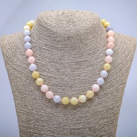 Natural Morganite Smooth Bead Necklace, Diameter 10mm+/-, Length 48cm+