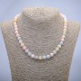 Natural Morganite Necklace, smooth round beads, diameter 8mm+/-, length 45cm+