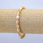 Natural Beige Mother-of-Pearl Bracelet on Elastic, oval beads, diameter 10x6.5mm+/-, length 18cm+