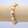 Natural Beige Mother-of-Pearl Bracelet on Elastic, tumbled beads, diameter 19x12mm+/-, length 18cm+