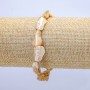 Natural Beige Mother-of-Pearl Bracelet on Elastic, tumbled beads, diameter 15x12mm+/-, length 18cm+