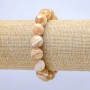 Elastic bracelet with natural Mother-of-Ppearl beige. smooth beads, diameter 10mm±, length 18cm±