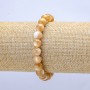 Natural Beige Mother-of-Pearl Bracelet on Elastic, smooth round beads, diameter 6mm+/-, length 18cm+