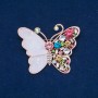 Sale! Butterfly Brooch, gold-tone metal, enamel, multicoloured rhinestones, 47x58mm+