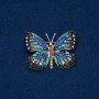 Sale! Butterfly Brooch Silver-Tone Metal, Multicoloured Rhinestones 35x50mm +
