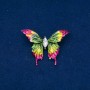 Sale! Butterfly Brooch, Gold-tone Metal, Enamel and White Crystal 38x50mm +