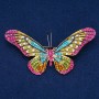 Sale! Butterfly Brooch Gold-Tone Metal, Multicolour Rhinestones 42x82mm +