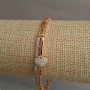 Xuping Bracelet 18K Gold Plating with White Rhinestones, length 17-19cm, thickness 4mm +