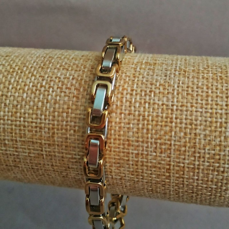 Xuping Bracelet 18K Gold Plating and Rhodium, length 20cm, thickness 6.6mm +