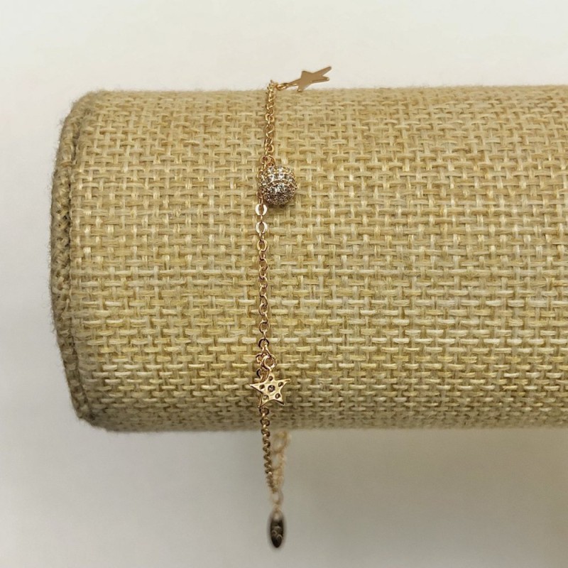 Xuping Bracelet 18K Gold Plating with White Rhinestones, length 18-20cm, thickness 2mm +