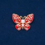 Sale! Butterfly Brooch gold-tone metal, enamel and beads 30x40mm +
