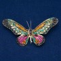 Sale! Butterfly Brooch Gold-Tone Metal, Multicolour Rhinestones 42x82mm +