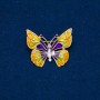 Sale! Butterfly Brooch, Gold-Tone Metal, Enamel and White Rhinestone, 37x30mm +
