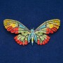 Sale! Butterfly Brooch, Gold-Tone Metal, Multicolour Rhinestones 81x37mm +