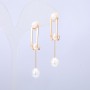 Xuping Earrings 18K Gold Plated with Majorica Pearl, diameter 47x6mm +