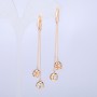 Xuping Earrings 18K Gold Plated with White Rhinestones, length 70mm +