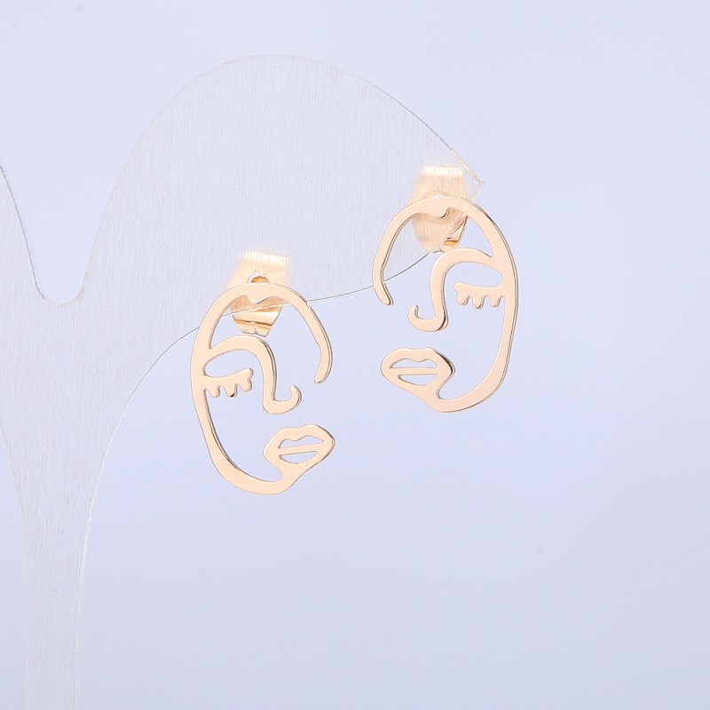 Xuping Earrings 18K Gold Plated Face Design 20x13mm